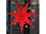 Brubaker Stella Di Natale Appesa A Led - Stella Di Carta Da 60 Cm - Stella Dell'avvento 3D - A Batteria, Rosso