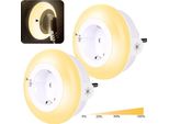 2 Pezzi Led Luce Notturna Presa Dimmerabile Sensore Crepuscolare, Lampada Notturna Auto / On / Off Touch Camera Da Letto Soggiorno Corridoio Scale Seminterrato, Bianco Caldo