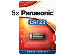 5X Panasonic CR123AL/1BP Fotobatterie CR123 1400Mah