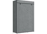 Homcom Armadio In Tessuto, Armadio Pieghevole Con Cassetti, Armadio Con Asta Appendiabiti, Chiusura A Zip, Armadio Per Camera Da Letto, Tessuto Non Tessuto, Grigio Scuro, 102 X 42,5 X 162,5 Cm