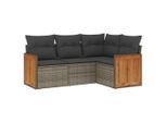 Syfax™ Set Divani Da Giardino 4 Pz Con Cuscini In Polyrattan Grigio