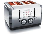 Tostapane Arendo, 4 Fessure Corte, Per 4 Fette, 1630 W, Automatico, Acciaio Inox, Involucro A Doppia Parete Termoisolante, Argento
