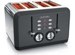 Tostapane Arendo, 4 Fessure Corte, Per 4 Fette, 1630 W, Automatico, Acciaio Inox, Involucro A Doppia Parete Termoisolante, Grigio