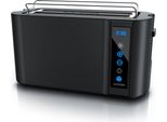 Tostapane Arendo, 2 Fessure Lunghe, Per 4 Fette, 1500 W, Fessura Lunga, Portapane, Alloggiamento Isolato Termicamente, Display, Touch, Nero