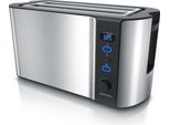 Tostapane Arendo, 2 Fessure Lunghe, Per 4 Fette, 1500 W, Fessura Lunga, Attacco Per Panini, Involucro Termoisolante, Display, Argento