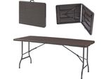 Tavolo Pieghevole 'LillestrøM' Rettangolare 180 X 75 X 72 Cm Aspetto Legno, Marrone Scuro