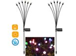 2 Pezzi Illuminazione Solare Da Giardino Lucciola Con 6 Led Picco A Terra, Lampada Solare Da Esterno Impermeabile IP65, Illuminazione Decorativa Giardino Cortile Balcone, Colorato