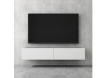 Doporro Mobile Porta Tv Sospeso 160 Cm Con 2 Ante Antracite Opaco E Bianco Opaco, Credenza Bassa Da Soggiorno Salotto, Madia Consolle Bicolore Per Tv Fernsehschrank02