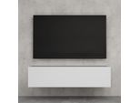 Doporro Mobile Porta Tv Sospeso 120 Cm Con 2 Ante Antracite Opaco E Bianco Opaco, Credenza Bassa Da Soggiorno Salotto, Madia Consolle Bicolore Per Tv Fernsehschrank02