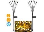 2 Pezzi Illuminazione Solare Da Giardino Lucciola Con 6 Led Picchetto A Terra, Lampada Solare Da Esterno Impermeabile IP65, Illuminazione Decorativa Giardino Cortile Balcone, Bianco Caldo
