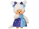 Bambola Monchhichi Da 20 Cm Con Vestito A Stelle E Strisce E Due Codini