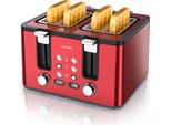 Tostapane Arendo, 4 Fessure Corte, Per 4 Fette, 1750 W, Automatico, Acciaio Inox, Involucro A Doppia Parete Termoisolante