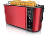 Tostapane Arendo Alloggiamento A Doppia Parete Isolato Termicamente, Display Con Indicatore Del Tempo Residuo, 2 Fessure Lunghe Per 4 Fette, 1500 W, Pannello A Sfioramento, Accessorio Per Panini, 7 Livelli Di Doratura