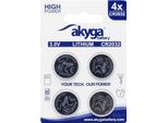 Batteria Al Litio CR2032 Akyga AKY2100 3V / 210Mah 4Pcs