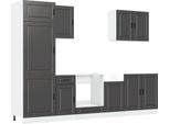 Vidaxl Set Di Armadietti Da Cucina 7 Pezzi Porto In Legno Nero