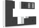 Vidaxl Set Di Armadietti Da Cucina Da 8 Pezzi Porto In Legno Nero