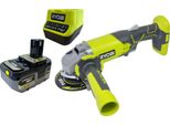 Smerigliatrice Angolare A Batteria Ryobi R18AG-0 18 V One+ 115 Mm + 1X Batteria 4,0 Ah + Caricabatteria
