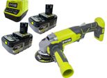 Ryobi R18AG-0 Smerigliatrice Angolare A Batteria 18 V One+ 115 Mm + 2X Batteria 4,0 Ah + Caricabatteria