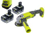 Ryobi R18AG-0 Smerigliatrice Angolare A Batteria 18 V One+ 115 Mm + 2X Batteria 5,0 Ah + Caricabatteria