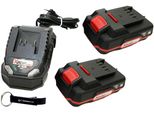 Set Batteria Parkside® 20 V 2 Ah / Incl. 2 Batterie (2 Ah) E Caricabatteria (2,4 A)