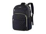 Zaino Per Laptop Da 15,6 Pollici - Idrorepellente - Borsa Per Laptop - Porta Usb - Viaggi Di Lavoro - Zip Placcata Oro - Nero