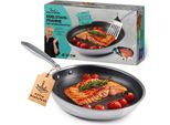 Padella Rachs Kochwerk In Acciaio Inox Con Struttura A Nido D'ape Ø24Cm, Antiaderente, Tutti I Tipi Di Piano Cottura
