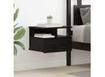 Maison Exclusive - Comodino Sospeso Effetto Rovere Nero 40 X 31 X 28 Cm
