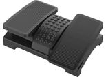 Q-Connect Poggiapiedi In Plastica Premium/Rivestimento Antiscivolo/Poggiapiedi Ergonomico Regolabile In Altezza Con Struttura Massaggiante/Poggiapiedi/Nero/Dimensioni: 43 X 32 X 10,5 Cm