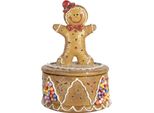 Barattolo Per Conservare L'omino Di Pan Di Zenzero Clayre & Eef Ø 7X11 Cm Plastica Marrone