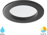Braytron Led 9W Faretto Da Incasso 68Mm IP54 3CCT A Prova Di Umidità Faretto Da Soffitto Bagno Nero