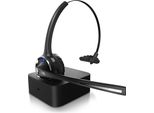 Csl Mono Auricolare Bluetooth Con Stazione Di Ricarica, Cuffie Con Microfono Flessibile, Multipoint, Senza Fili, Leggero, A Mani Libere, Chat Call Center Riunioni, Compatibile Con Pc Smartphone Iphone