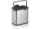 Cestino Per Rifiuti, Per Gft, Acciaio Inox, Plastica, Nero, Grigio, 2,1 L, Kela | Plata
