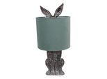 Clayre & Eef Lampada Da Tavolo Rabbit Ø 20X43 Cm Marrone Verde Poliresina