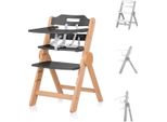 Seggiolone Per Bambini Chipolino Legno Di Cacao, Seggiolino Per Scale, Poggiagambe, Pieghevole, Cinturino Grigio