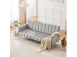 Abrihome Divano Letto Pieghevole Divano Letto Con Schienale Regolabile In 5 Direzioni, Divano Funzione Letto, Tessuto Velluto, Grigio