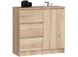 Comò K80 Jerry In Rovere Sonoma - Mobile Elegante E Funzionale Per La Tua Casa