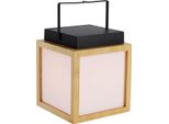 Newgarden - Lampada Da Tavolo Moderna I Lampada Da Tavolo I Lampada I Lampada I Lampada In Bambù Con Effetto Fiamma Incl. Led IP44 Solare Ricaricabile - Vega I Illuminazione Esterna - Cubo In Plastica - I Modulo Led