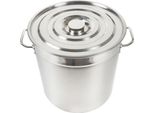 Pentola In Acciaio Inox - Pentola Per Zuppa/Pentola Per Carne - Con Coperchio E Manici - Capacità Oltre 5 Litri - Grande