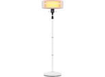 Stufa Radiante Brandson Con Supporto, Stufa Da Patio A Infrarossi, Stufa Da Patio, 3 Livelli Di Riscaldamento, 600, 1200 E 1800W, Telecomando, Supporto Telescopico Da 120 Cm A 190 Cm, Montaggio A Parete