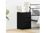 Maison Exclusive - Comodino Nero Effetto Rovere 38 X 34 X 61 Cm Materiale Ligneo