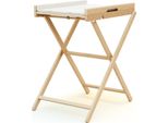 Webaby - Fasciatoio Pieghevole Essentiel Legno - Faggio Verni - 58 X 78 X 91 Cm - Dimensioni Piegate (L X L X H): 58 X 11,5 X 111,5 Cm | Materasso In Pvc Incluso