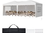 Gazebo Pieghevole Vevor, 5,9 X 2,96 X 2,65 M, Tendone, Tenda Da Giardino Con Pareti Laterali E Finestre Ventilate, 3 Altezze, Protezione Solare Per Eventi All'aperto, Bianco