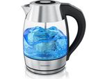 Bollitore Arendo Con Impostazione Della Temperatura 40° - 100 °C E Display, Bollitore Per Tè In Vetro E Acciaio Inox Con Colino Per Tè, 1,8 L, 2200 W, Funzione Keep Warm, Protezione Contro Il Surriscaldamento