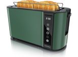 Tostapane Arendo 4 Fette In Acciaio Inox A Fessura Lunga, Tostapane A Fessura Lunga, Involucro A Doppia Parete Isolato Termicamente, Display Con Indicatore Del Tempo Residuo, 1500W, Pannello A Sfioramento, Attacco Per Panino