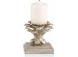 Casa Padrino Portacandele Barocco In Argento Antico H. 9 Cm - Italy
