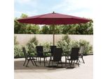 The Living Store Ombrellone Con Palo In Legno Rosso Bordeaux 400X273 Cm
