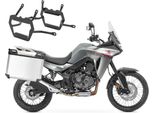 Valigia In Alluminio + Portavaligie Per Honda Transalp Xl 750 23-25 QP48 Argento