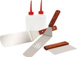 Bbq-Toro Set Di Accessori Per Grill Plancha In Acciaio Inox Da 5 Pezzi, Set Per Grill Plancha Con Spatola