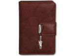 Money Maker Portafoglio Da Donna In Vera Pelle Con Protezione Rfid Marrone 9X3X13 OPJ701N