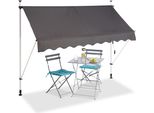 Relaxdays 10023701_832 Relaxdays Klemmmarkise Grau